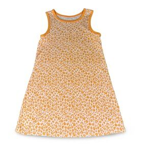 Cat & Jack Girls 5T Dress Mid Length Straight Cheetah Print Sleeveless Orange